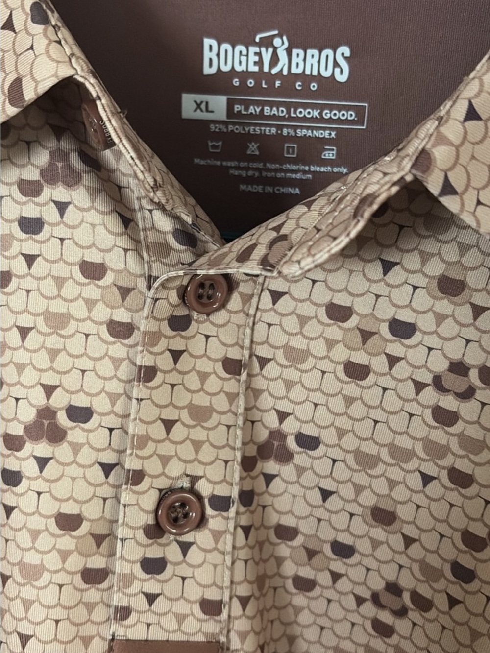 Bogey Bros Men’s Whale tail Sand Camo Golf Polo Shirt